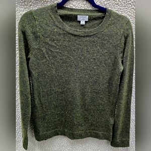 Women's J. Crew Cotton Wool Blend Teddie Sweater Green Size Small